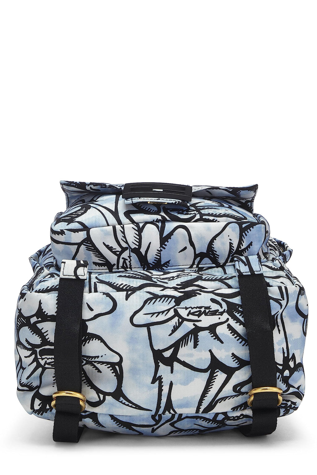 Fendi,  Blue & Black Nylon Printed Backpack Small, Multi