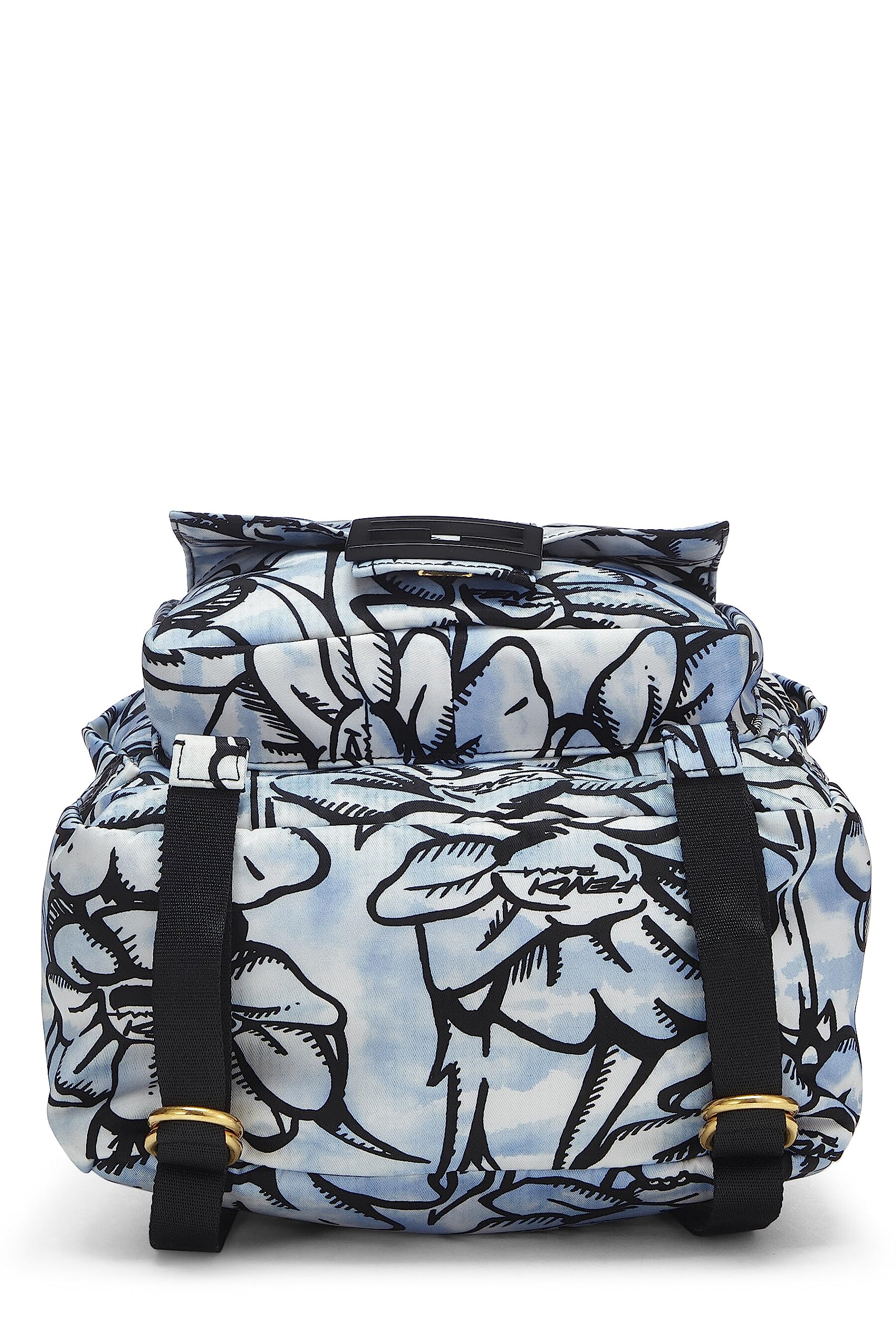 Fendi,  Blue & Black Nylon Printed Backpack Small, Multi