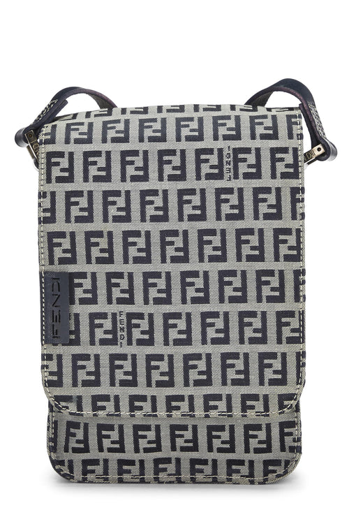 Fendi,  Navy Zucchino Canvas Messenger Bag, Navy