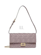 Fendi FF Baguette Nappa Leather Long Wallet Pink