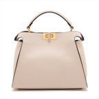 Fendi Peekaboo Essential Leather 2WAY Handbag Beige 8BN302