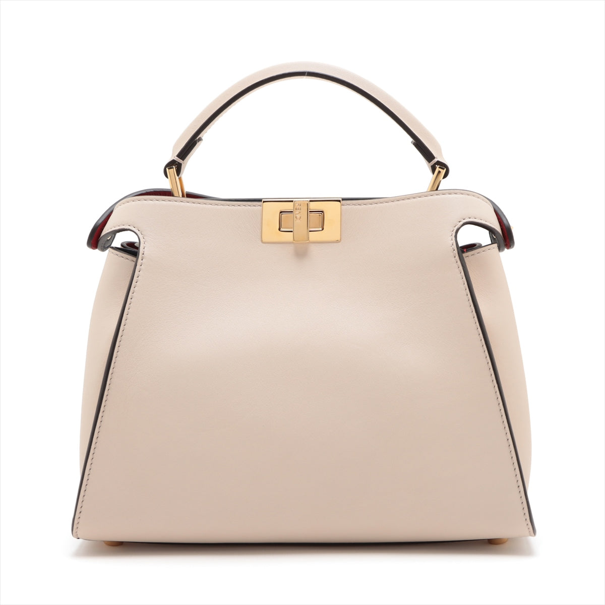 Fendi Peekaboo Essential Leather 2WAY Handbag Beige 8BN302