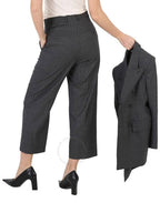 Balenciaga crop detail straight pants gray