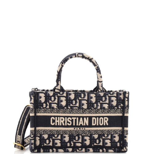 Dior Book Tote with Strap Oblique Canvas Mini