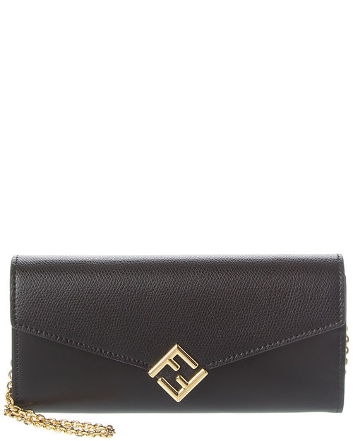 FENDI FF Diamonds Leather Wallet On Chain