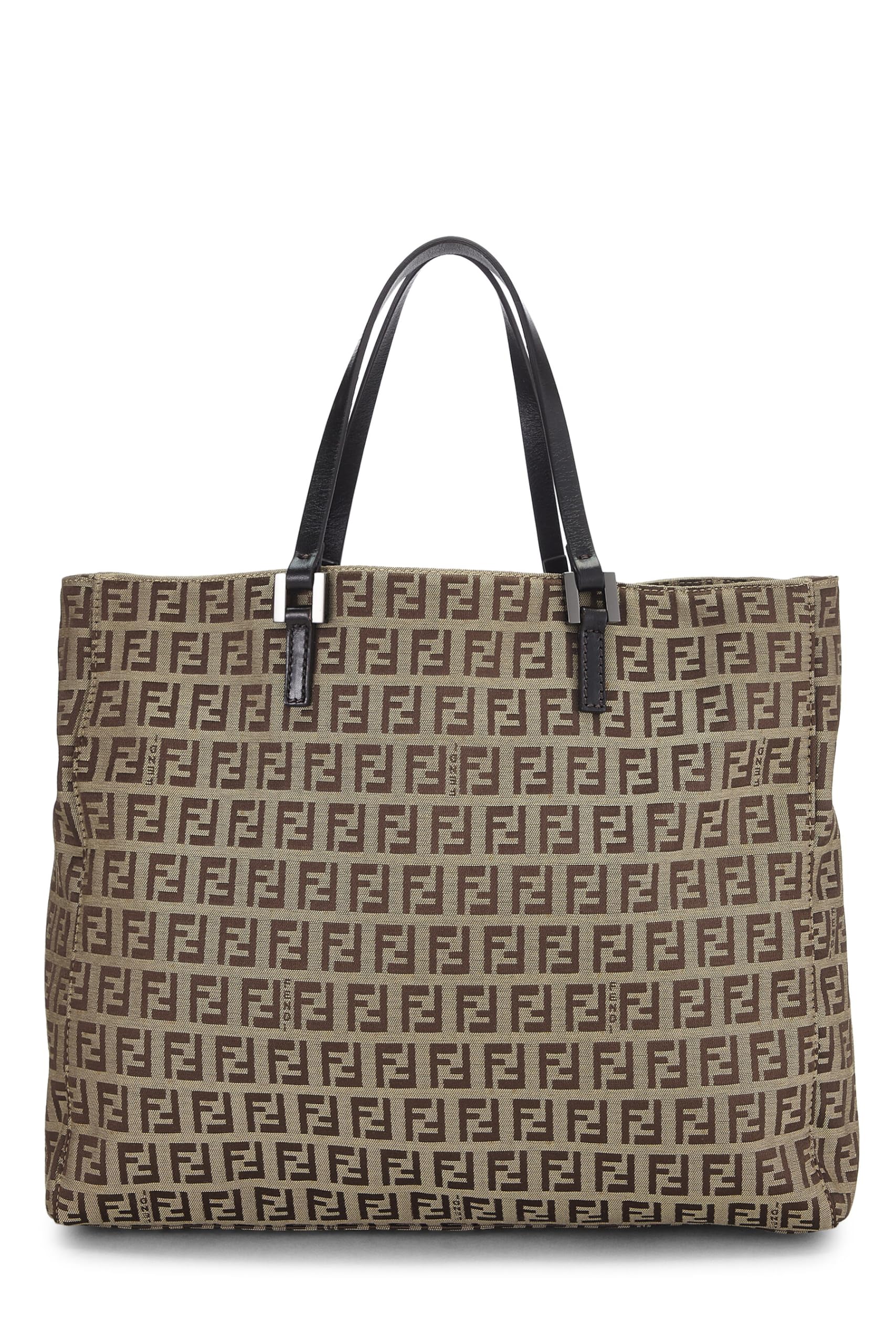 Fendi,  Brown Zucchino Canvas Tote Small, Brown