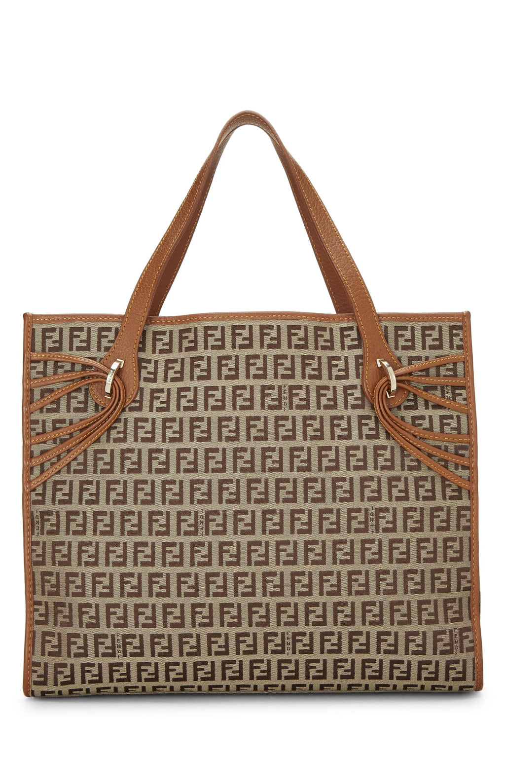 Fendi,  Brown Zucchino Canvas Tote Medium, Brown