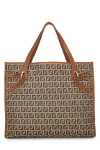Fendi,  Brown Zucchino Canvas Tote Medium, Brown