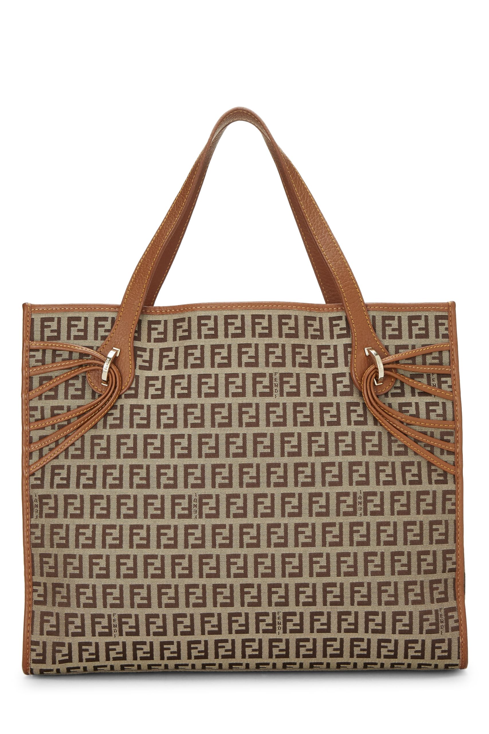 Fendi,  Brown Zucchino Canvas Tote Medium, Brown