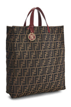 Fendi,  Brown Zucca Canvas Vertical Tote Medium, Red