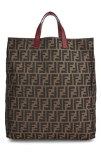 Fendi,  Brown Zucca Canvas Vertical Tote Medium, Red
