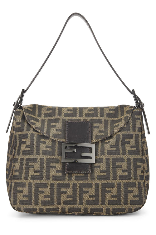 Fendi,  Brown Zucca Shoulder Bag, Brown