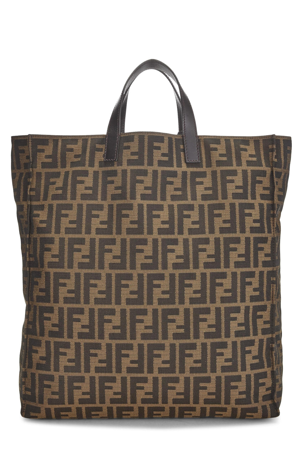 Fendi,  Brown Zucca Canvas Vertical Tote, Brown