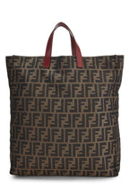 Fendi,  Brown Zucca Canvas Vertical Tote Medium, Red