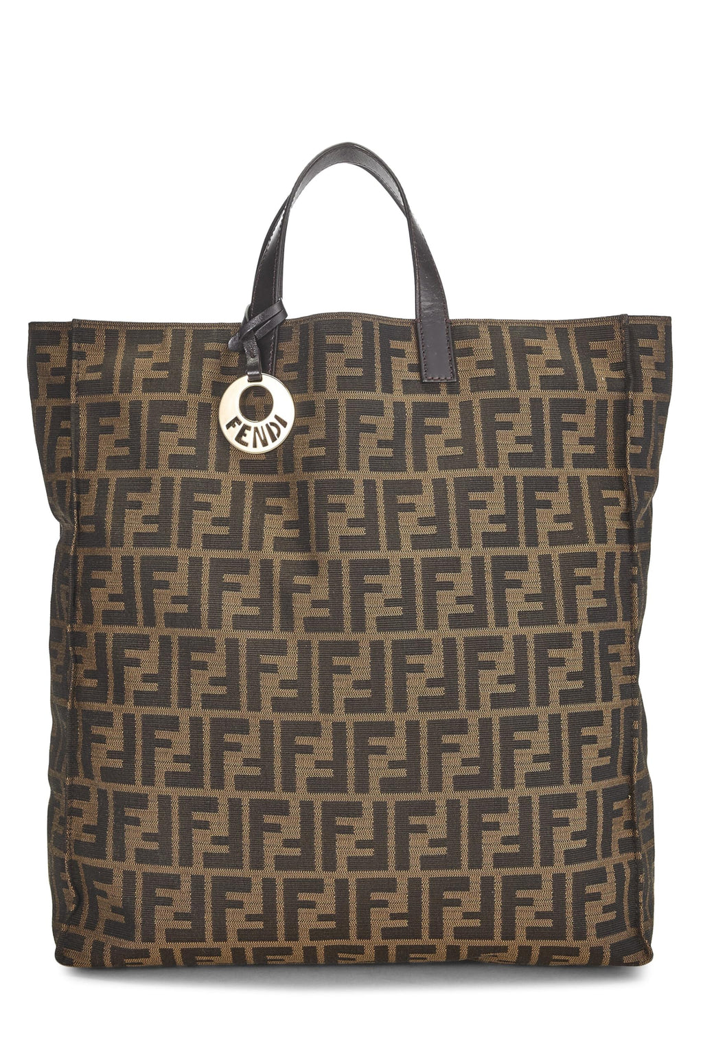 Fendi,  Brown Zucca Canvas Vertical Tote, Brown