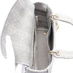 Dior LADY D-LITE Medium bag Handbag Canvas Gray 2WAY