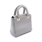 Dior LADY D-LITE Medium bag Handbag Canvas Gray 2WAY