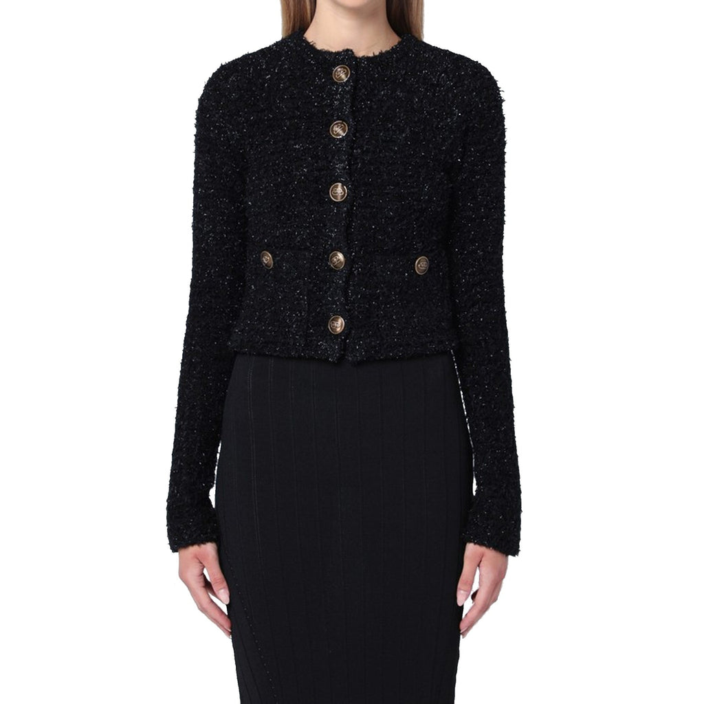 Balenciaga Crop Boucle Cardigan Women