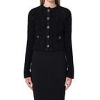 Balenciaga Crop Boucle Cardigan Women