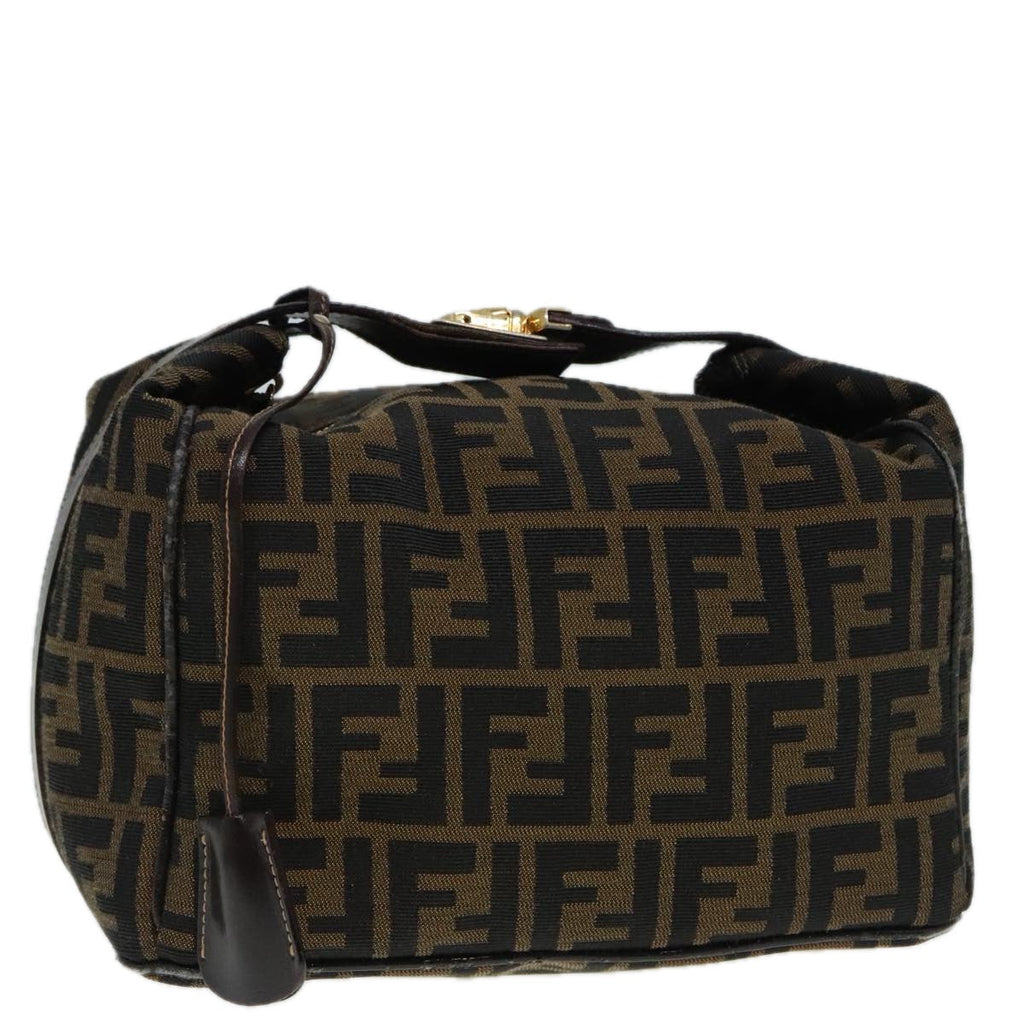 FENDI Zucca Canvas Vanity Hand Bag Brown92101