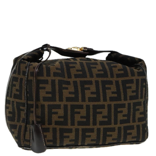 FENDI Zucca Canvas Vanity Hand Bag Brown92101