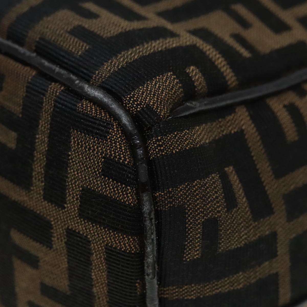 FENDI Zucca Canvas Vanity Hand Bag Brown92101