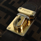 FENDI Zucca Canvas Vanity Hand Bag Brown92101