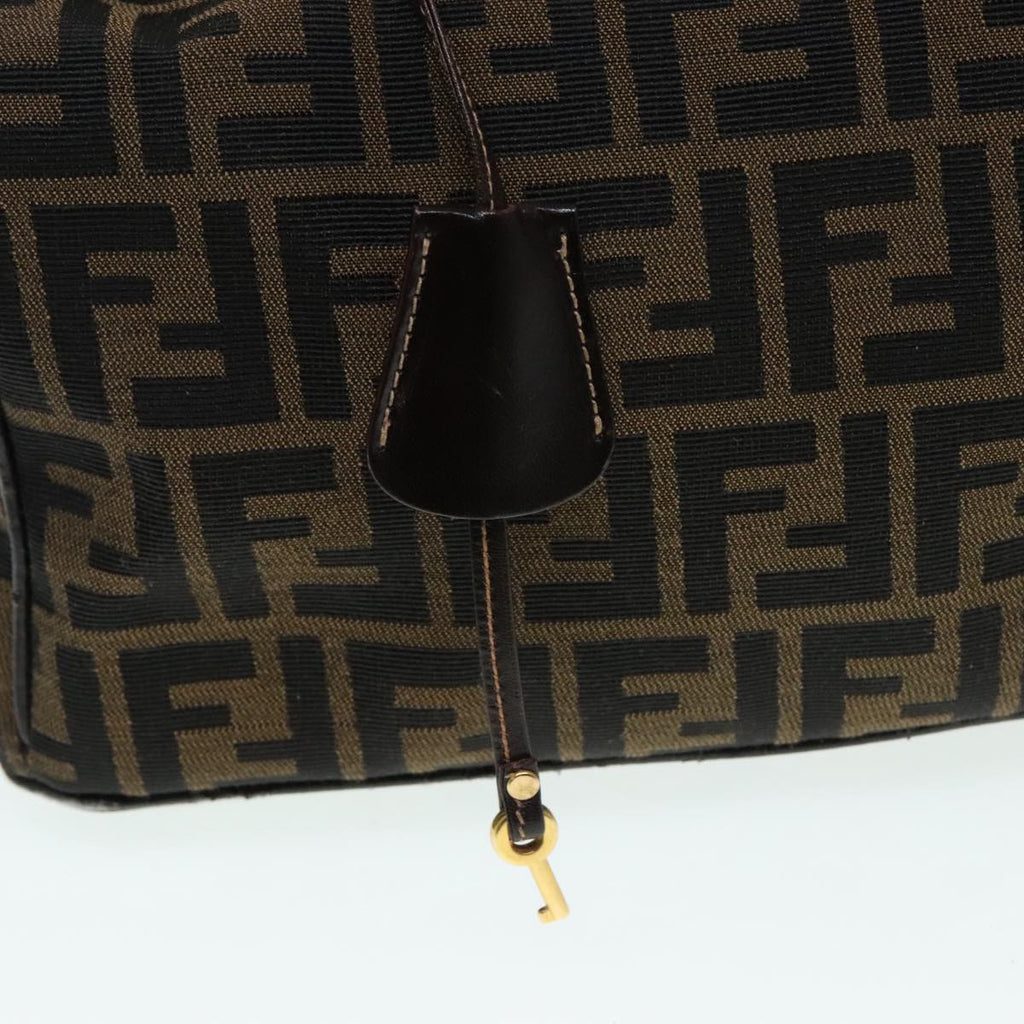 FENDI Zucca Canvas Vanity Hand Bag Brown92101
