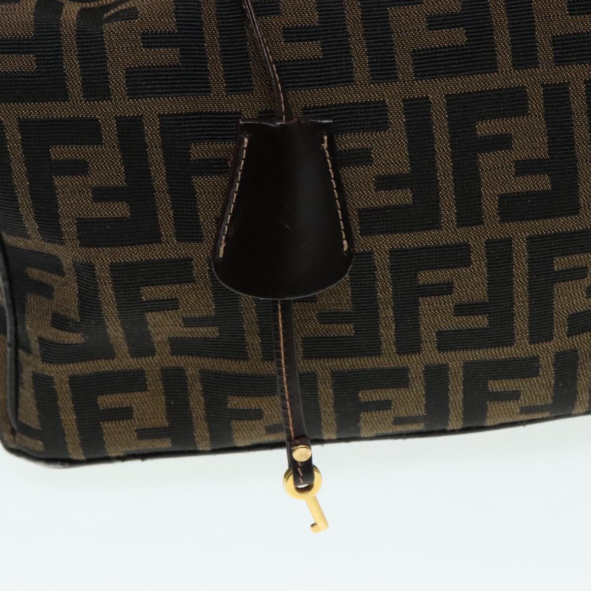 FENDI Zucca Canvas Vanity Hand Bag Brown92101