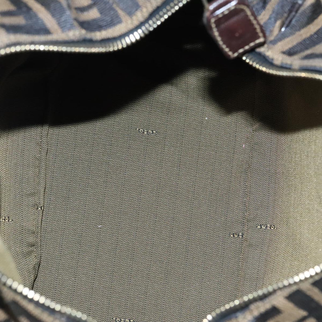 FENDI Zucca Canvas Vanity Hand Bag Brown92101