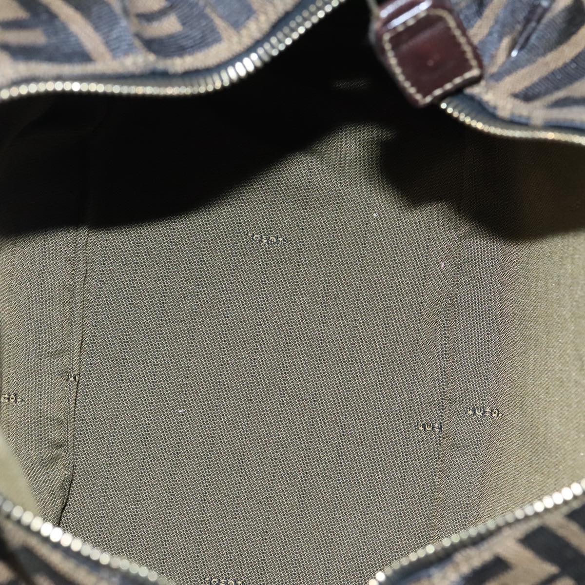 FENDI Zucca Canvas Vanity Hand Bag Brown92101