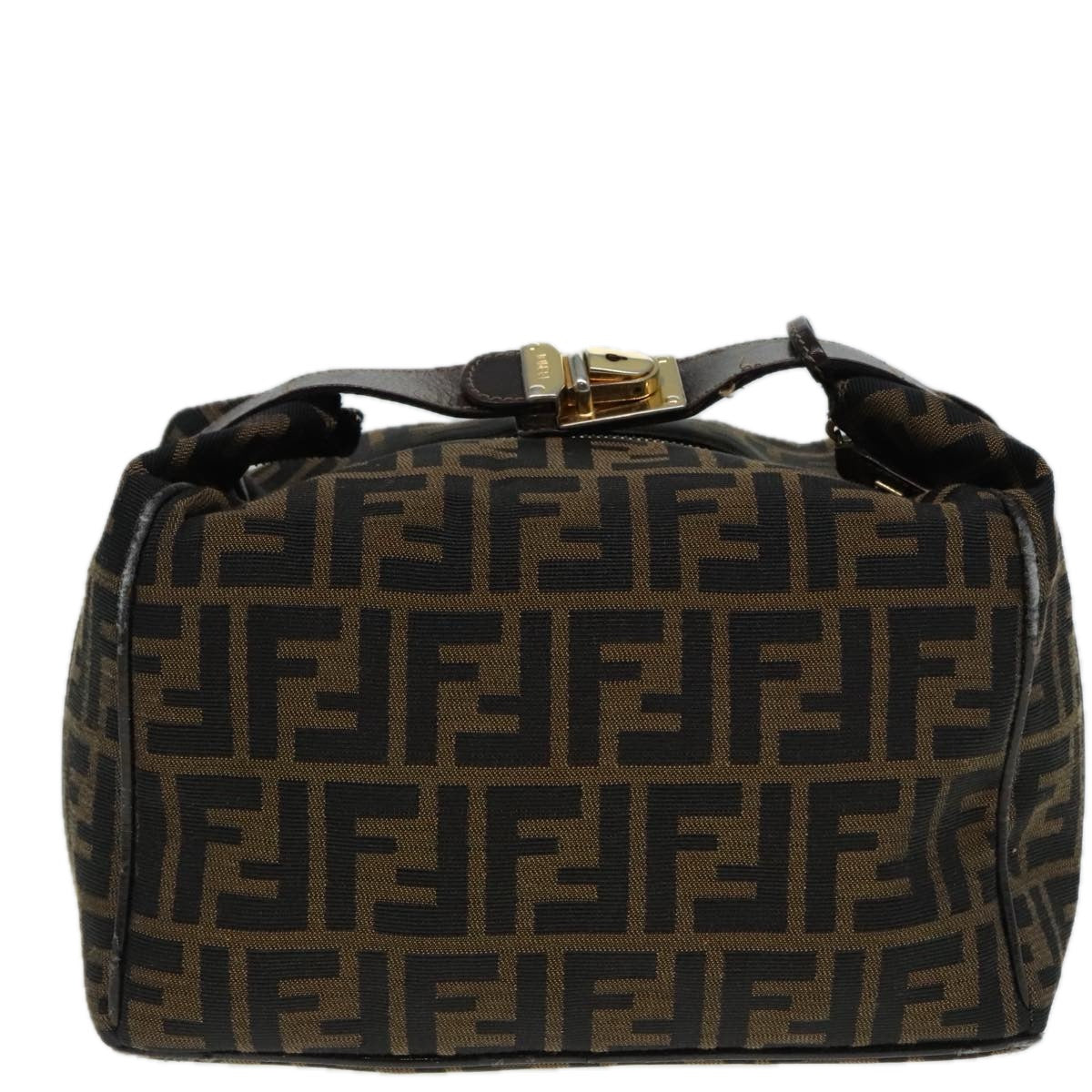 FENDI Zucca Canvas Vanity Hand Bag Brown92101
