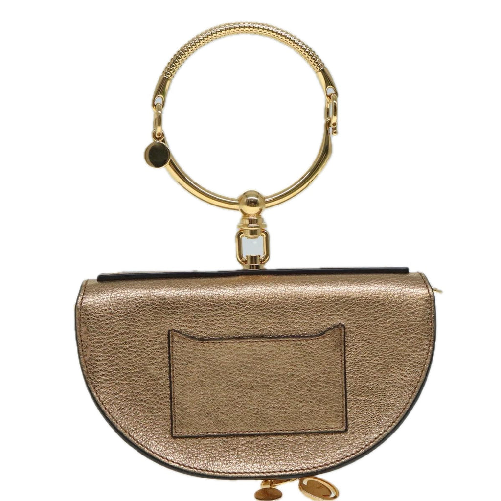 Chloe Nile Small Minodiaire Shoulder Bag Leather Gold 92103