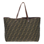 FENDI Zucca Canvas Tote Bag Brown Black92145