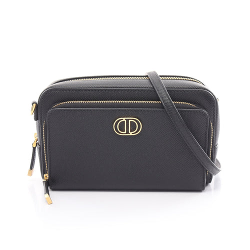 Dior Karo Double Pouch Shoulder bag Leather Black