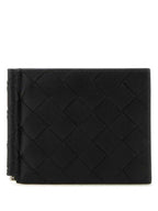 Bottega Veneta Intrecciato Money Clip Half Wallet Black