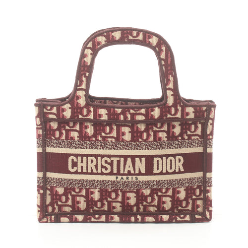 Dior BOOK TOTE Book tote Mini Handbag Canvas Bordeaux