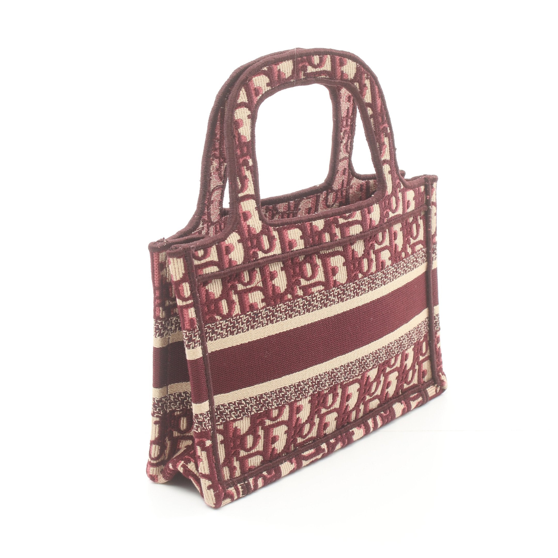 Dior BOOK TOTE Book tote Mini Handbag Canvas Bordeaux