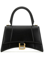 Balenciaga Hourglass Small Tote Bag in Shiny Box Calfskin Black