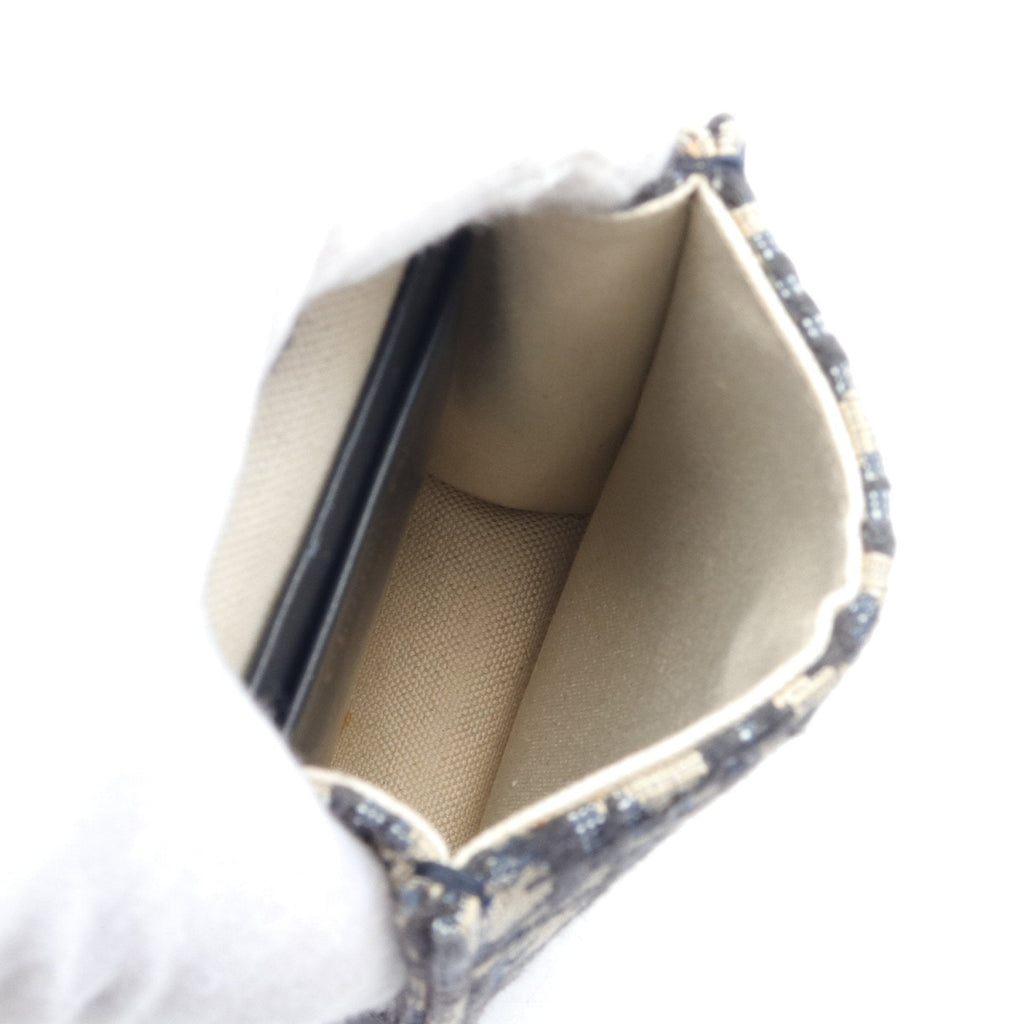 Dior Trotter Phone holder Chain shoulder bag Canvas Leather Navy Gray