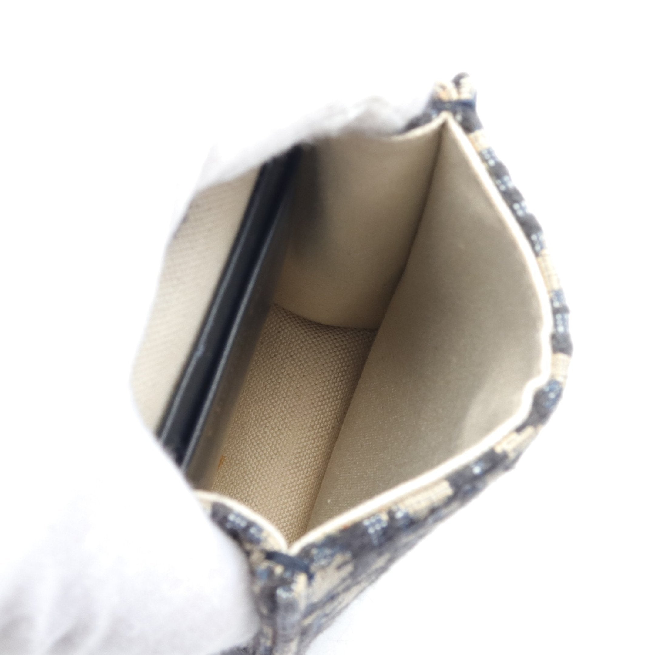 Dior Trotter Phone holder Chain shoulder bag Canvas Leather Navy Gray