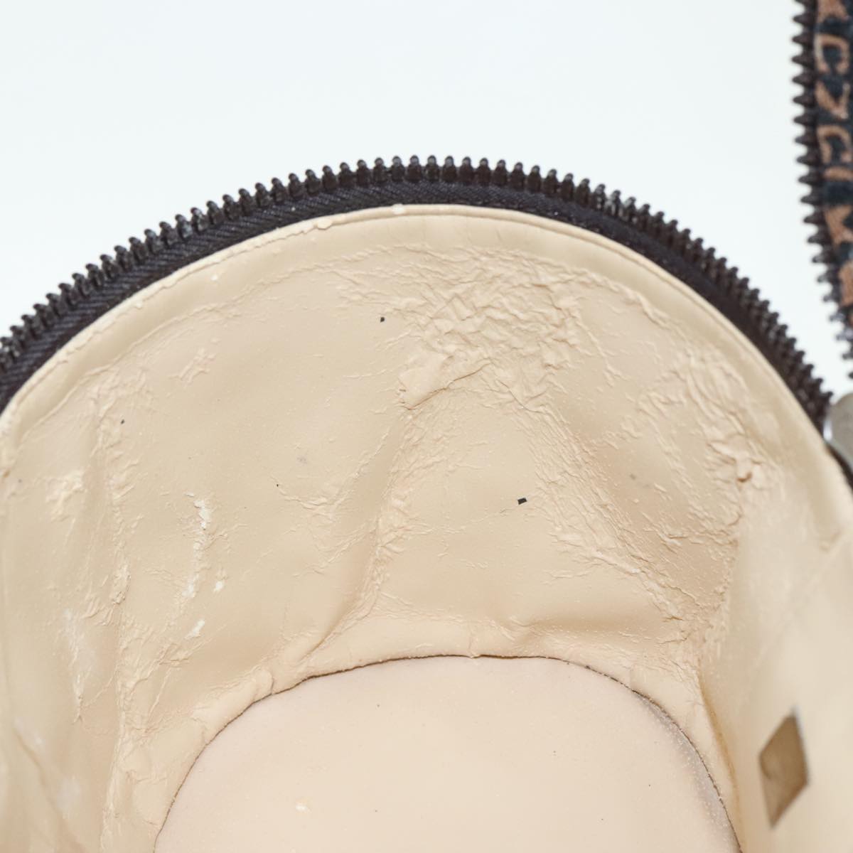 FENDI Zucca Canvas Vanity Hand Bag Brown Black Silver92279