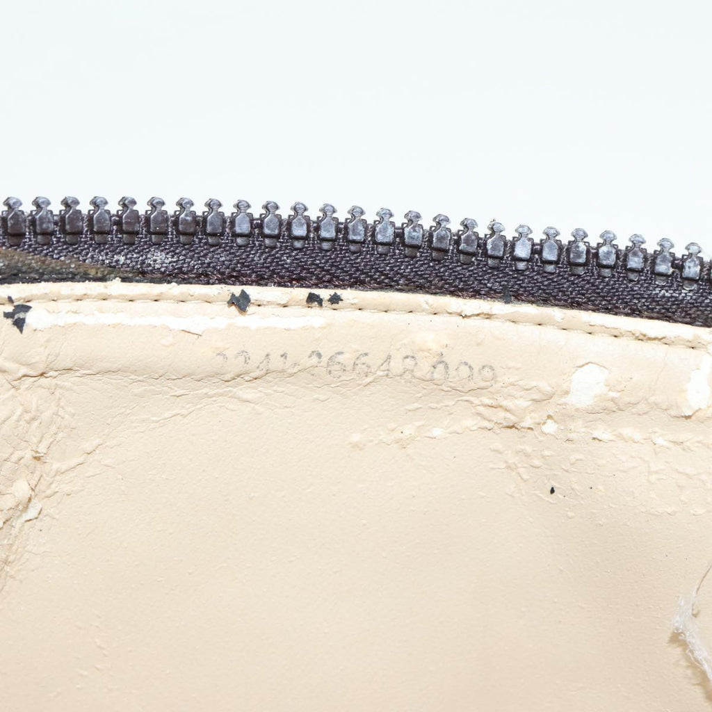 FENDI Zucca Canvas Vanity Hand Bag Brown Black Silver92279