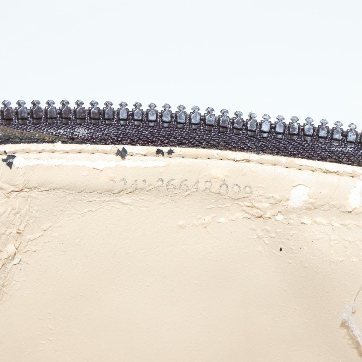 FENDI Zucca Canvas Vanity Hand Bag Brown Black Silver92279