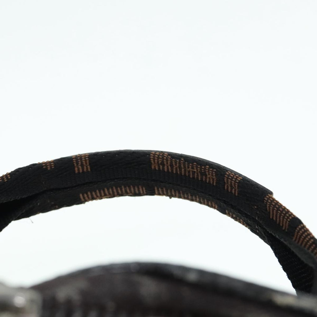 FENDI Zucca Canvas Vanity Hand Bag Brown Black Silver92279