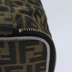FENDI Zucca Canvas Vanity Pouch Brown Black gold92315