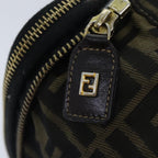 FENDI Zucca Canvas Vanity Pouch Brown Black gold92315