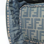 FENDI Zucca Canvas Vanity Pouch Brown Black gold92315