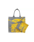 Burberry Knight Horse Canvas Tote Set Women Sunflower Gray Tote Bags