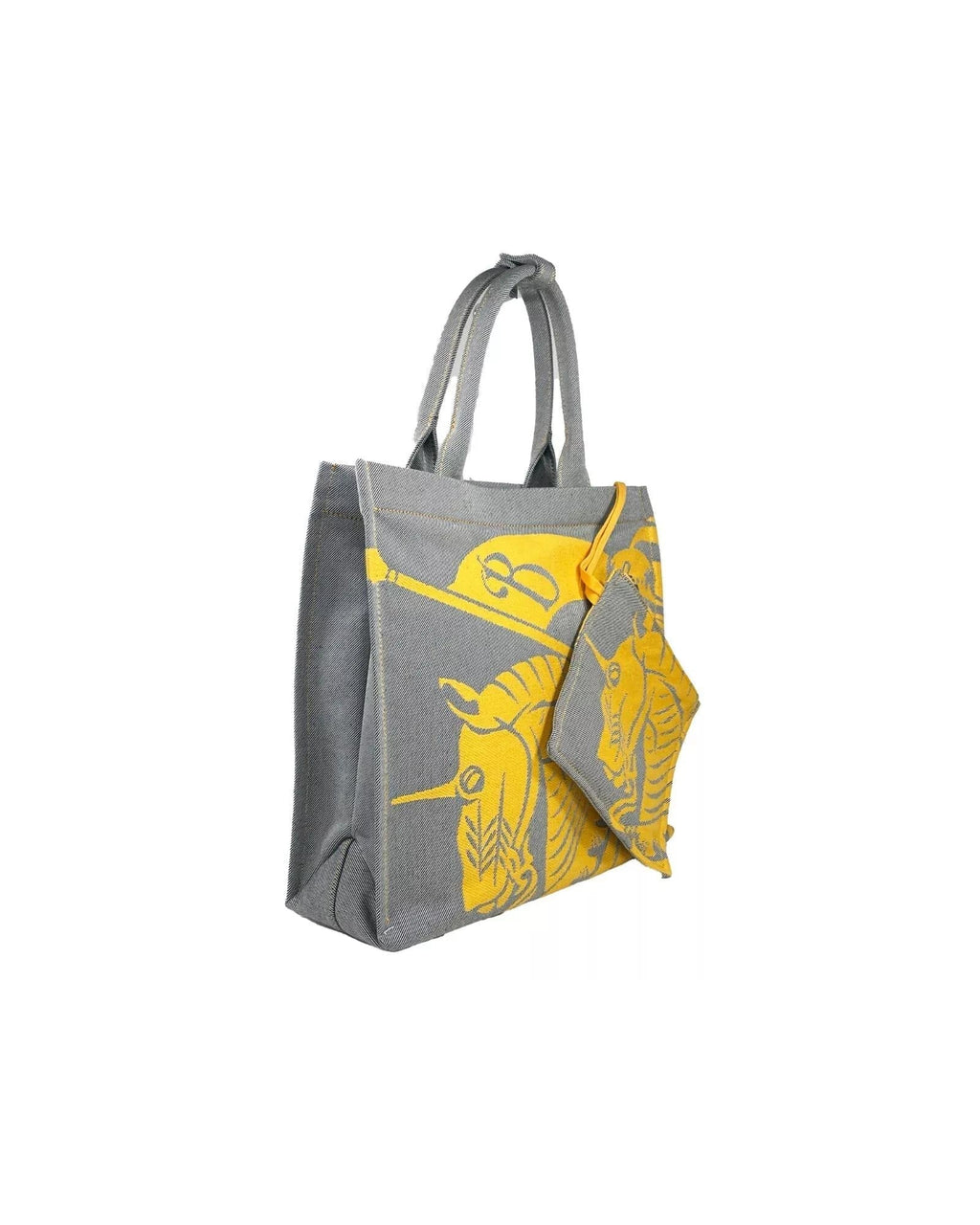 Burberry Knight Horse Canvas Tote Set Women Sunflower Gray Tote Bags